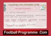 Coventry City v Manchester United 1995 – Football Ticket