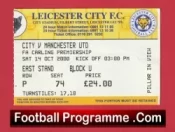 Leicester City v Manchester United 2002 – Match Ticket