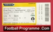 Everton v Manchester United 2011 – Match Ticket