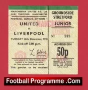 Manchester United v Liverpool 1978 – Match Ticket 1970’s