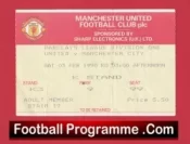 Manchester United v Manchester City 1990 – Football Ticket