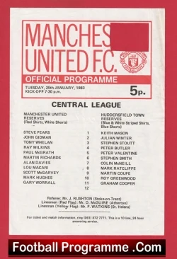  Manchester United v Newcastle United 1982 - Reserves + Clayton Blackmore Football Programme .COM Football Programmes Memorabilia