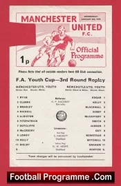 Manchester United v Newcastle United 1975 – Man Utd FA Youth Cup Programme