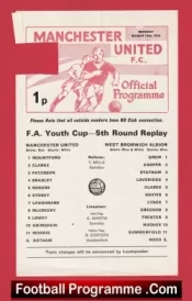 Manchester United v WBA 1976 – Man Utd FA Youth Cup West Brom