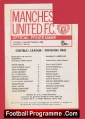 Manchester United v Barnsley 1984 – Man Utd Reserves + Billy Garton