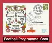 Manchester United Steve Bruce Autographed Signed FDC v Wrexham 1990