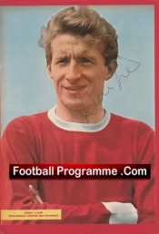 Manchester United Denis Law Autograph Signed Picture Man Utd 1960s