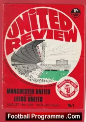 Manchester United v Leeds United 1970 – Man Utd Programmes