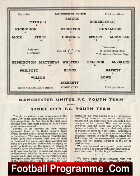 Manchester United v Stoke City 1960 - FA Youth Cup - Image 3