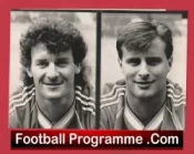 Manchester United Press Photograph Mark Hughes + Clayton Blackmore 1989