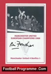 Manchester United Bill Foulkes Autographed Signed Picture Card Man Utd
