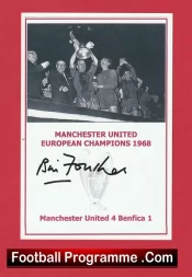 Manchester United Bill Foulkes Autographed Signed Picture Card Man Utd