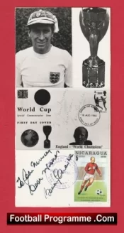 Manchester United Bobby Charlton Signed 1966 World Cup Souvenir Cards