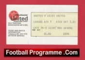 Manchester United v Leeds United 1981 – Match Ticket