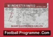 Manchester United v Newcastle United 1987 – Man Utd Ticket