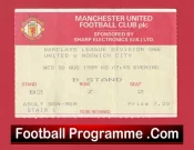 Manchester United v Norwich City 1989 – Match Ticket