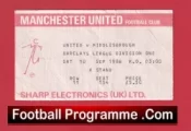 Manchester United v Middlesbrough 1988 – Football Ticket