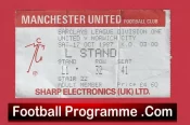 Manchester United v Norwich City 1987 – Football Ticket