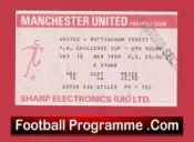 Manchester United v Nottingham Forest 1989 – Football Ticket