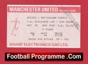Manchester United v Nottingham Forest 1989 – Football Ticket