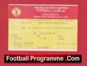 Manchester United v Bolton Wanderers 1991 – Football Ticket