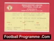 Manchester United v Nottingham Forest 1990 – Match Ticket
