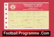 Manchester United v Crystal Palace 1990 – Match Ticket