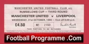 Manchester United v Liverpool 1990 – Football Ticket
