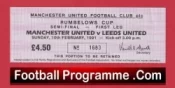 Manchester United v Leeds United 1991 – Football Ticket