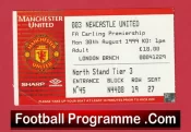 Manchester United v Newcastle United 1999 – Football Ticket
