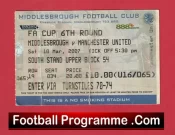 Middlesbrough v Manchester United 2007 – Match Ticket