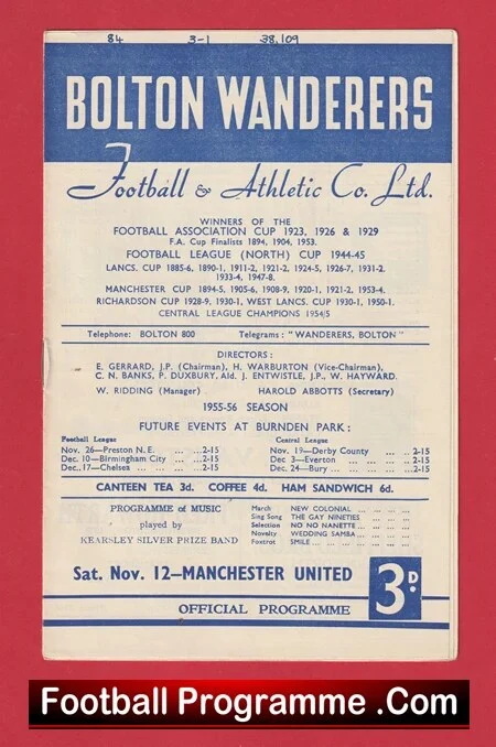 Bolton Wanderers v Manchester United 1956 - 50s Man Utd - Image 2