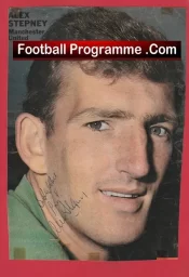 Manchester United Alex Stepney Autograph Signed Picture Man Utd