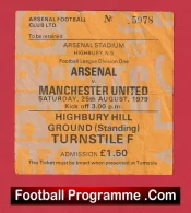 Arsenal v Manchester United 1979 – Football Ticket