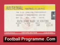 Arsenal v Manchester United 1994 – Match Ticket
