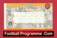 Arsenal v Manchester United 2004 – Match Ticket