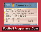Aston Villa v Manchester United 2005 – Match Ticket