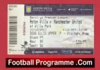 Aston Villa v Manchester United 2013 – Match Ticket