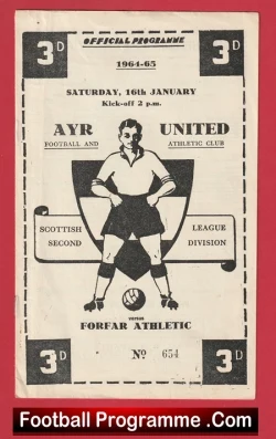 Ayr United v Forfar Athletic 1965 - 1960s - football programme