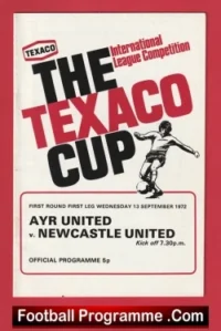 Ayr United v Newcastle United 1972 – Texaco Cup