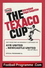 Ayr United v Newcastle United 1972 – Texaco Cup