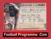 Blackburn Rovers v Manchester United 2001 – Match Ticket