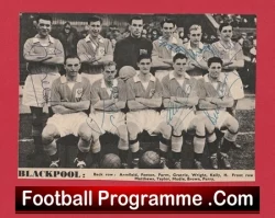Blackpool Football Club Multi Autographed Signed Team Picture 1955 1956 - football memorabilia