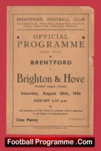 Brentford v Brighton 1944 – 1940’s Football Programme