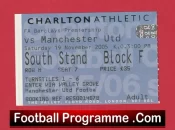Charlton Athletic v Manchester United 2005 – Football Ticket