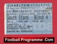 Charlton Athletic v Manchester United 2006 – Football Ticket