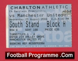 Charlton Athletic v Manchester United 2006 - Football Ticket - football memorabilia