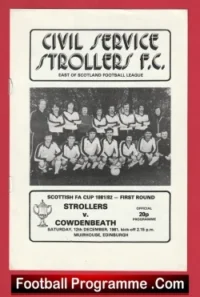 Civil Service Strollers v Cowdenbeath 1981 – Muirhouse Edinburgh Scotland
