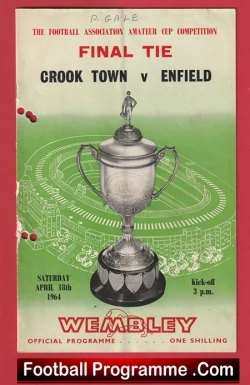 Crook Town v Enfield 1964 - Amateur Cup Final Multi Signed - football programme