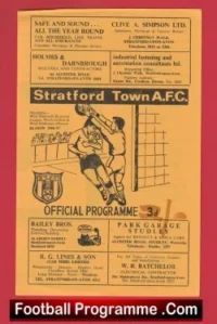 David Brookes Testimonial Benefit Match Stratford Town 1967